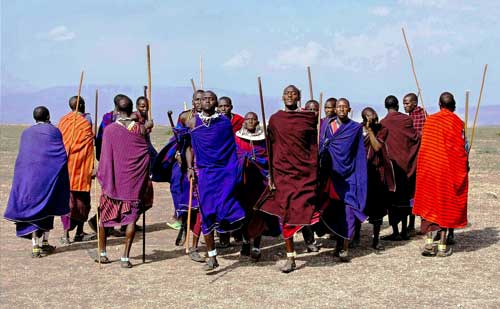 Group of Maasai men