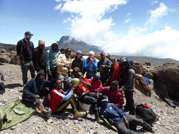 Group hiking kilimanjaro